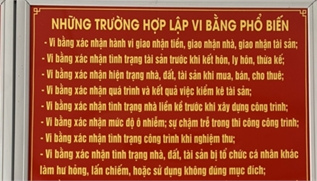 Các trường hợp lập vi bằng phổ biến hiện nay